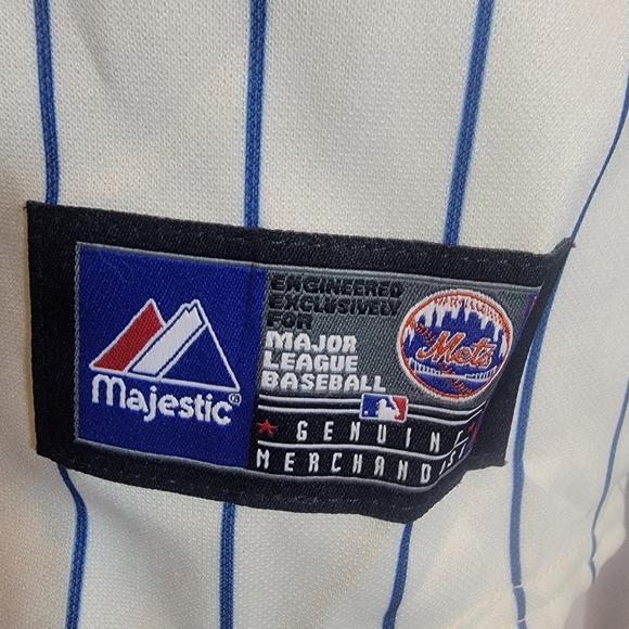 Majestic White and Blue Pinstripe Jersey - Picture 3 of 10
